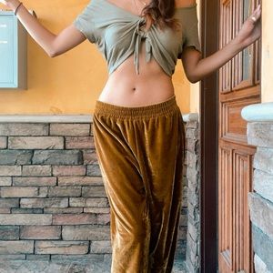 Milo Velvet Pants - Vintage Gold
